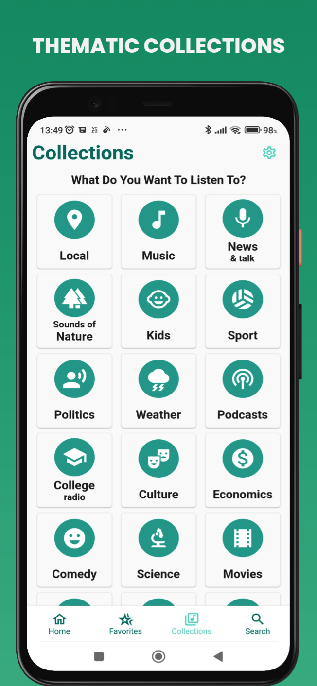 ExoRadio screenshot Collections